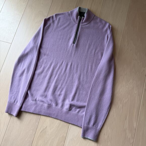 Greyson 1/4 Zip Pullover M Purple Wool Golf Sportswear Lightweight Outerwear - Picture 9 of 9